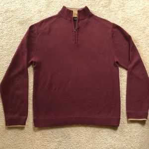 George Quarter Zip Long Sleeve Sweater Sz M